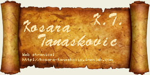Kosara Tanasković vizit kartica